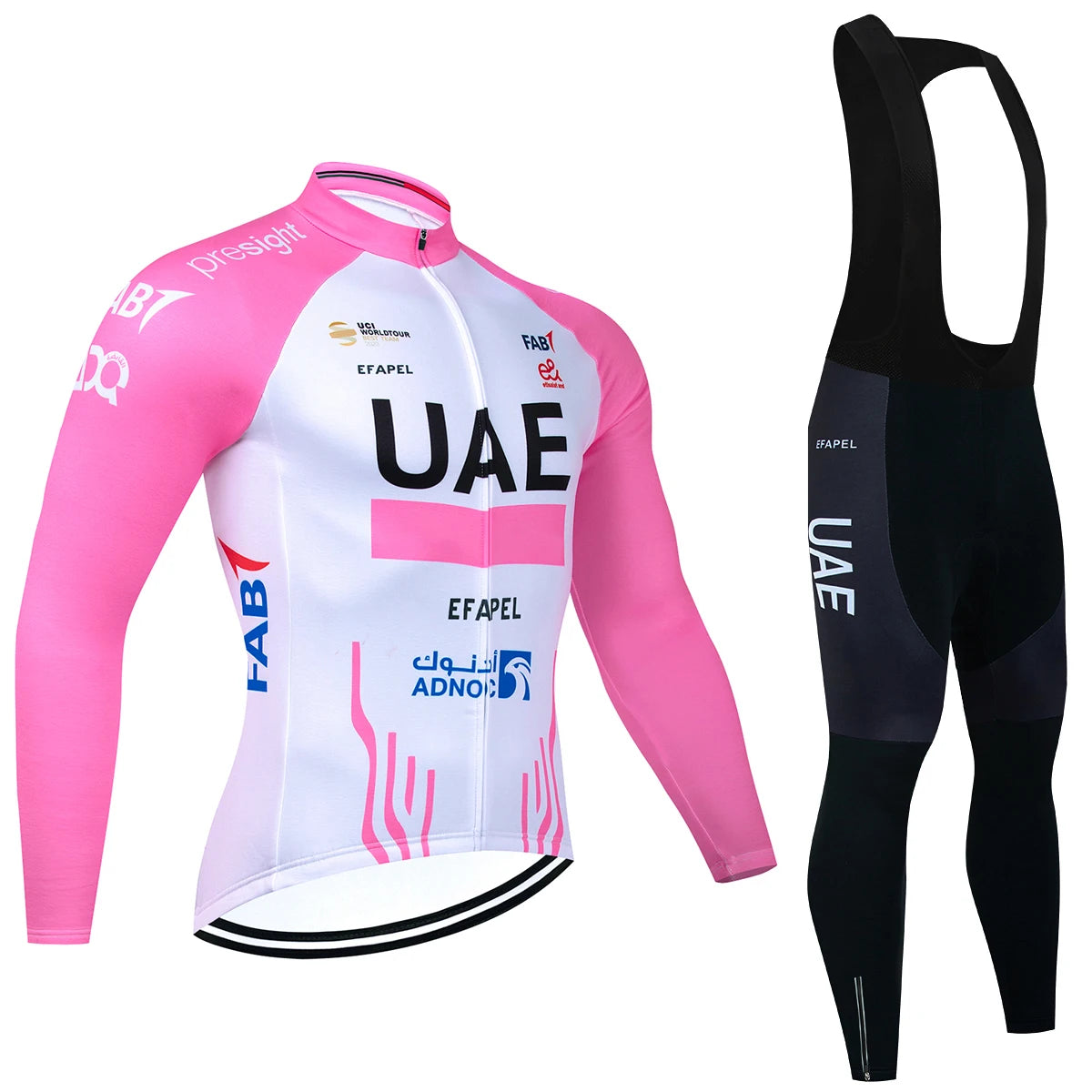 Ensemble Veste de Vélo et Maillot de Cyclisme Équipe UAE Hiver 2026 Pantalon Homme Femme Chaud Polaire Vêtements de Cyclisme Professionnel