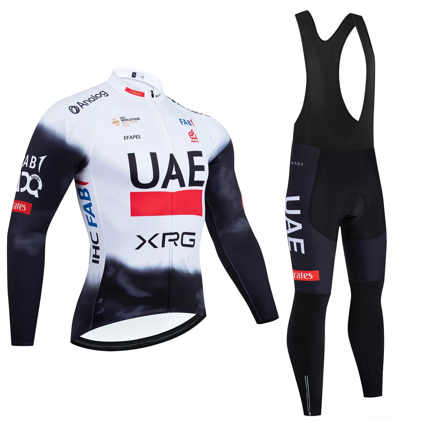 Ensemble Veste de Vélo et Maillot de Cyclisme Équipe UAE Hiver 2026 Pantalon Homme Femme Chaud Polaire Vêtements de Cyclisme Professionnel