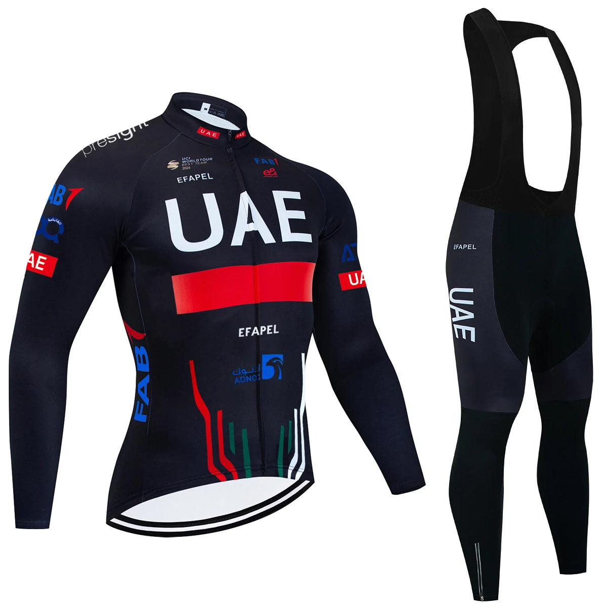 Ensemble Veste de Vélo et Maillot de Cyclisme Équipe UAE Hiver 2026 Pantalon Homme Femme Chaud Polaire Vêtements de Cyclisme Professionnel
